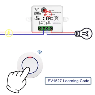 สวิตช์ไฟไร้สาย รีโมทควบคุม สําหรับโคมไฟ LED แผงผนังขนาดเล็ก RF 433MHz ควบคุมรีเลย์ AC 85-240V