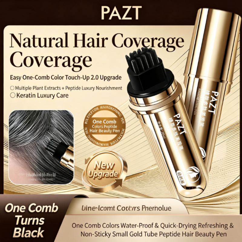 PAZT แปดคอร์ หวีปากกาแต้มปิดผมขาว 20มล. ใช้แล้วทิ้ง ระบายสีติดทนนาน ปกปิดผมขาวชั่วคราว ไม่ซีดจาง ใช้งานง่าย เหมาะแต่งหน้ารายวัน
