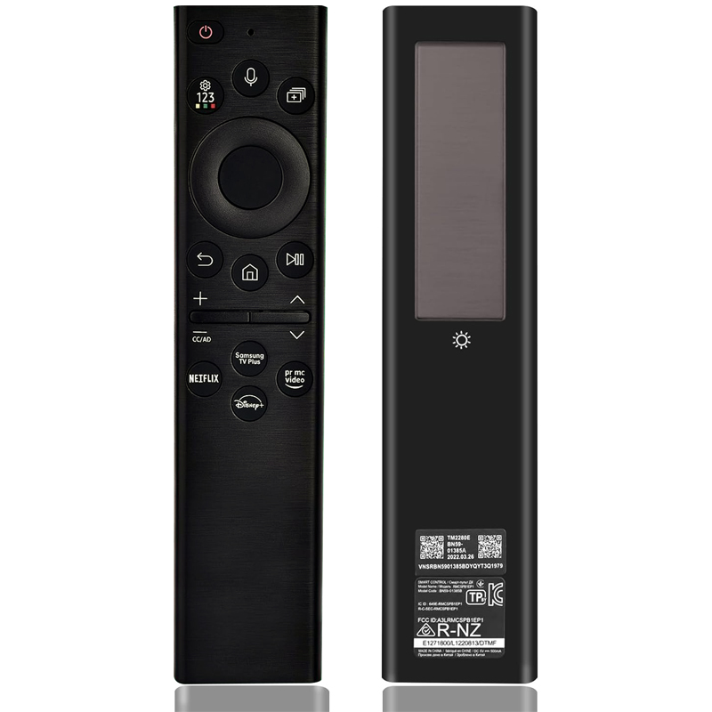 รีโมททีวีอัจฉริยะ Samsung 4K QLED แบบชาร์จได้ BN59-1385B พลังงานแสงอาทิตย์/Type C สําหรับ Samsung TV