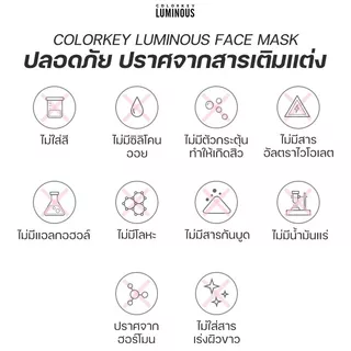 [2กล่อง20แผ่น] COLORKEY LUMINOUS FACIAL MASK B5 มาส์กหน้า บำรุงผิว ฟื้นฟูผิว เติมความชุ่มชื้น คัลเลอร์คีย์ ลูมินัส