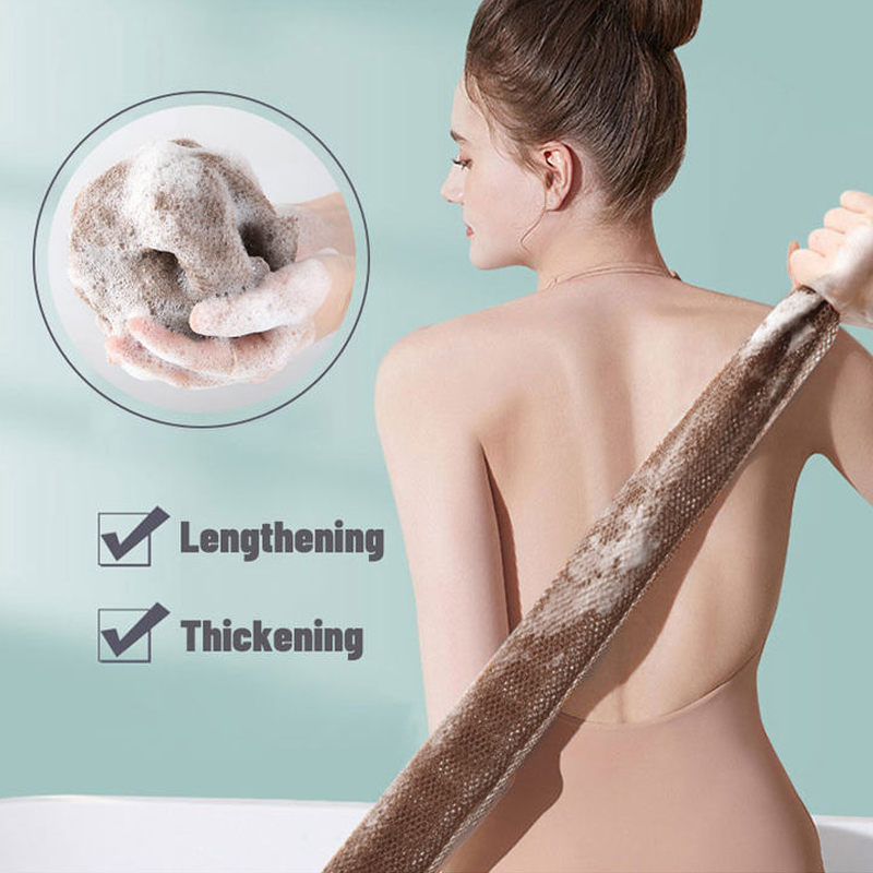 แอฟริกันสุทธิเจลอาบน้ําร่างกายยาวขัดผิวเจลอาบน้ําอาบน้ําขัดกลับผ้าพันคอฟองแถบอาบน้ําขัดกลับ