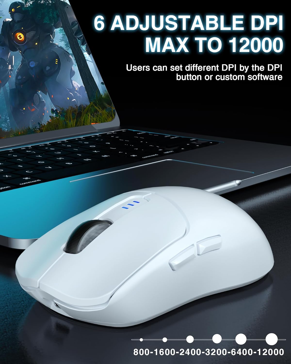 เมาส์เกมมิ่งโหมดสามแบบ AULA SC580X 12000DPI ชาร์จไฟได้ ตั้งโปรแกรมได้ สําหรับพีซี แล็ปท็อป แม็ค