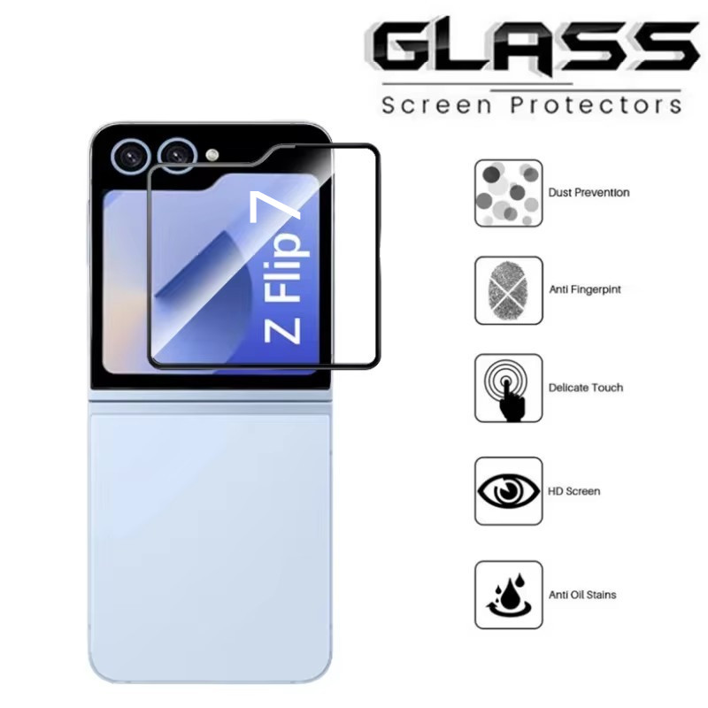 สําหรับ Samsung Galaxy Z Flip 7 ฟิล์มกระจกนิรภัยกันรอยหลังแบบ HD ทนรอยขีดข่วน เลนส์กระจก Z Flip7 ฟิล