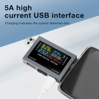 ชุดมัลติมิเตอร์ดิจิทัลวัดโวลต์ USB-C DC 4-30V สําหรับพาวเวอร์แบงค์และทดสอบความจุแบตเตอรี่