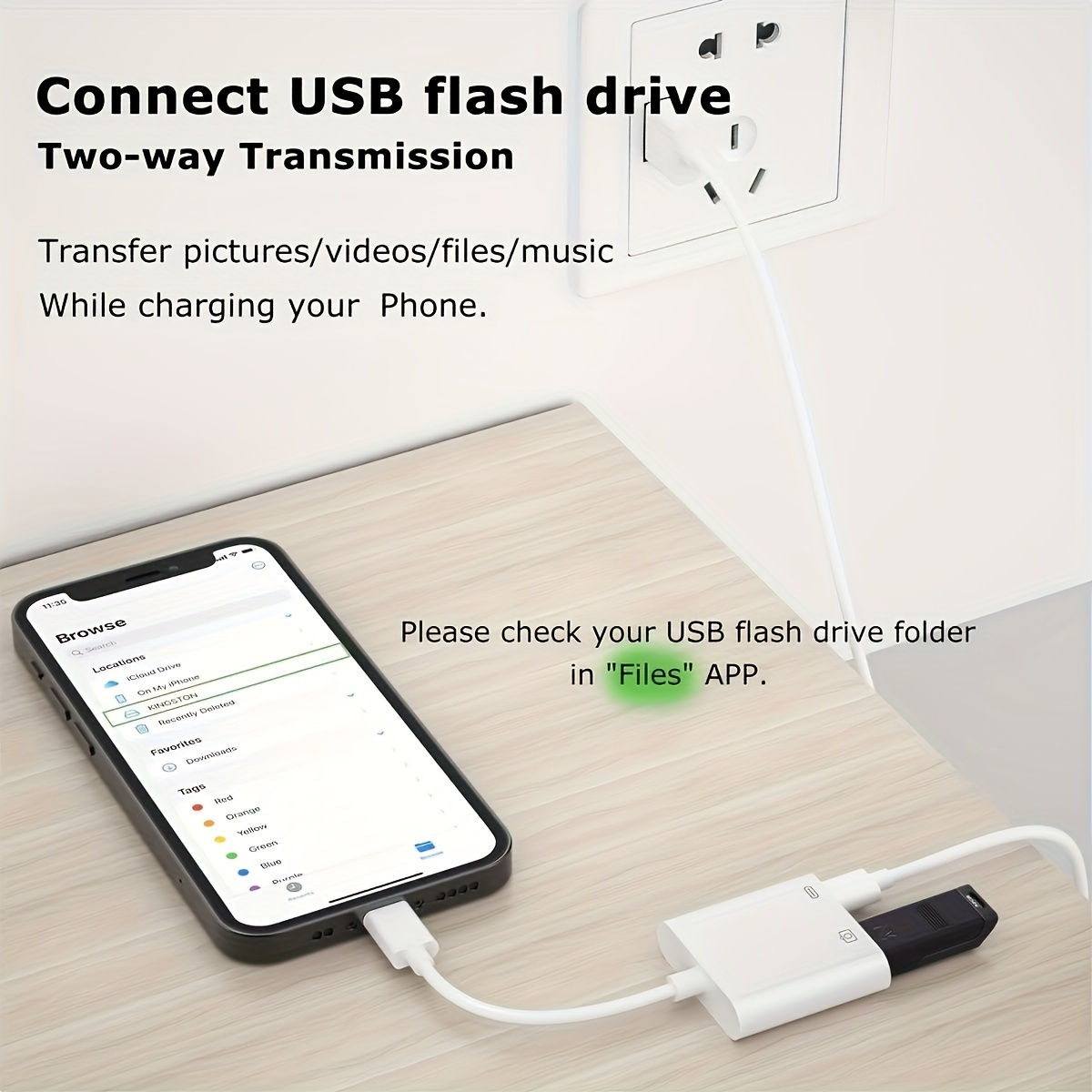 อะแดปเตอร์ USB-C OTG 2-in-1 อะแดปเตอร์แปลงการชาร์จเร็ว USB 3.0 สําหรับดิสก์ U เมาส์ คีย์บอร์ด กล้อง รองรับ iPhone 17 15 16 และ iPad - รูปที่ 2
