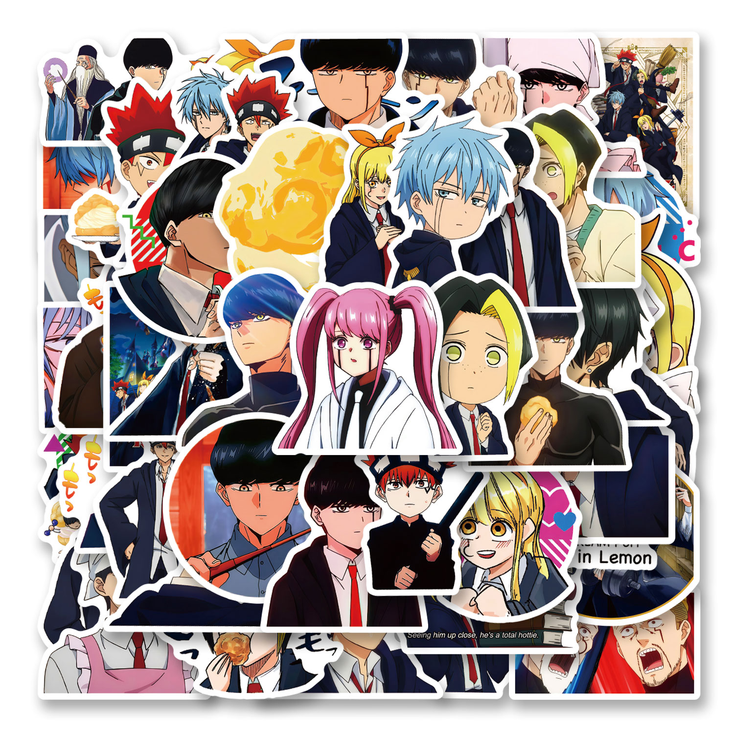 สติกเกอร์ความงาม Mashle Magic และกล้ามเนื้อ 250 ชิ้น Retro Y2K Romance 80s Anime Art สําหรับกระเป๋าเ