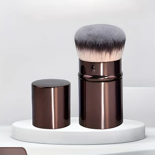 Professional Retractable Face Brush สําหรับ Blush Foundation Powder สังเคราะห์ Ultra Soft Hair เหมาะสําหรับ Liquid แต่งหน้า Home และ Travel ใช้