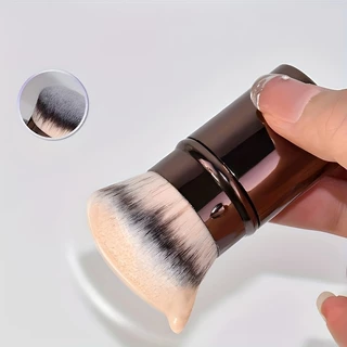 Professional Retractable Face Brush สําหรับ Blush Foundation Powder สังเคราะห์ Ultra Soft Hair เหมาะสําหรับ Liquid แต่งหน้า Home และ Travel ใช้