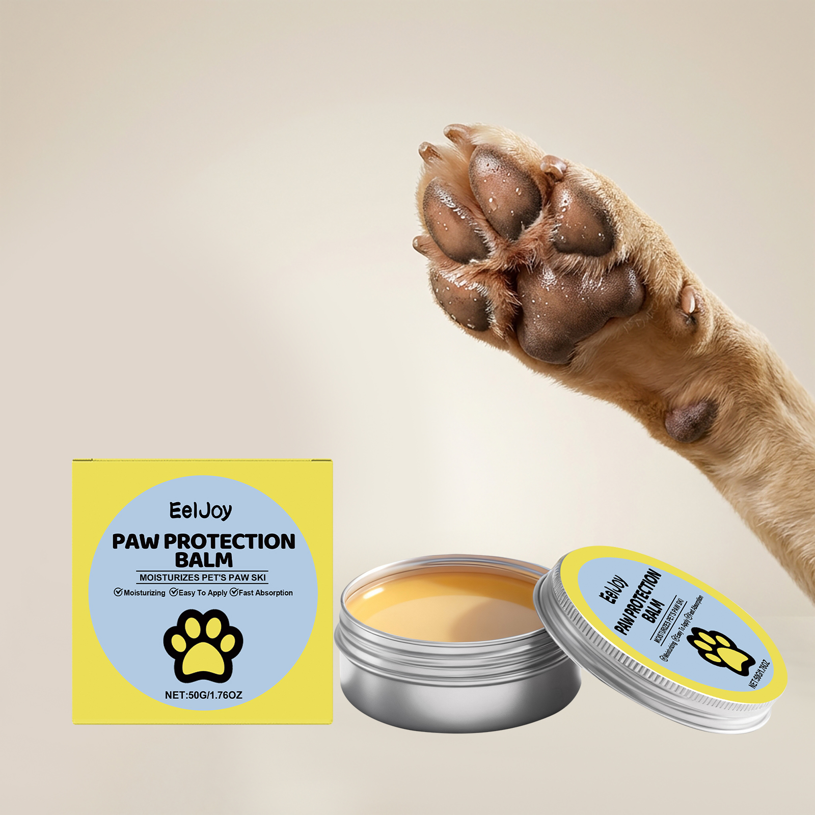 Pet Paw Care Wax สําหรับสุนัขแมว Foot Balm Dry Pads Softening Hydration Massage Grooming ของใช้ประจําวัน 1 แพ็ค