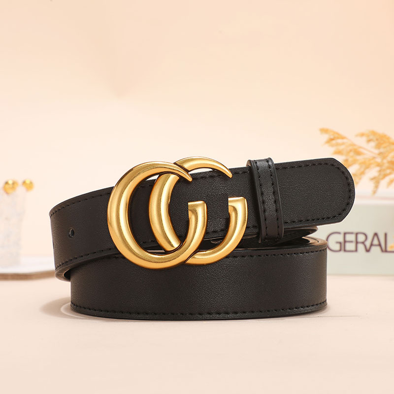 เข็มขัดโลโก้ Double C - เข็มขัดคาดเอวผู้หญิงแฟชั่นสําหรับกางเกงยีนส์เข็มขัดผู้ชายเข็มขัดบุรุษหนังต้นฉบับของแท้และเดรส - รูปที่ 2
