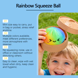 ของเล่น Baozi Squishy สีรุ้งขั้นสูง - ตัวช่วยคลายเครียดสุดน่ารักและสมจริงสําหรับเล่นสนุก 1 ชิ้น