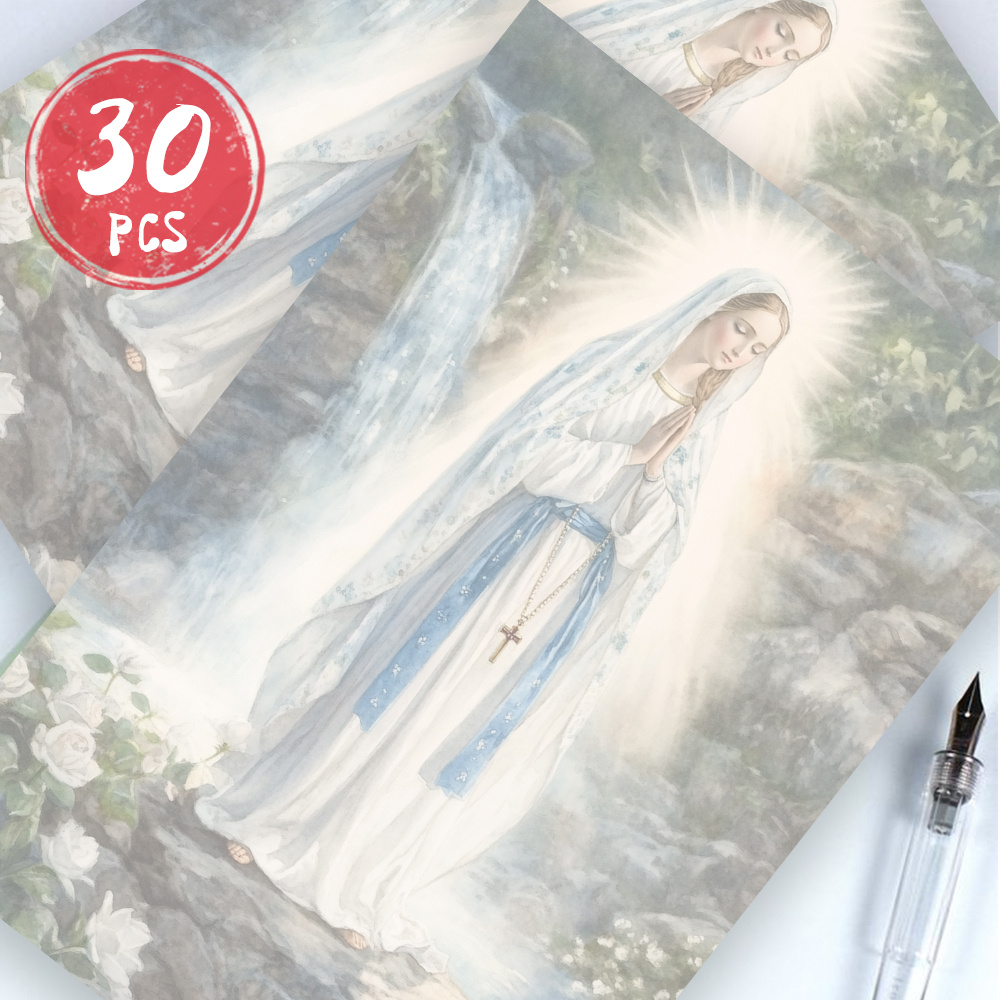 B5 Journal ไวท์บอร์ดโน้ตบุ๊คหมายเหตุหนังสือ Our Lady Of Mary 30 แผ่นเขียนกระดาษเครื่องเขียน Letter ก