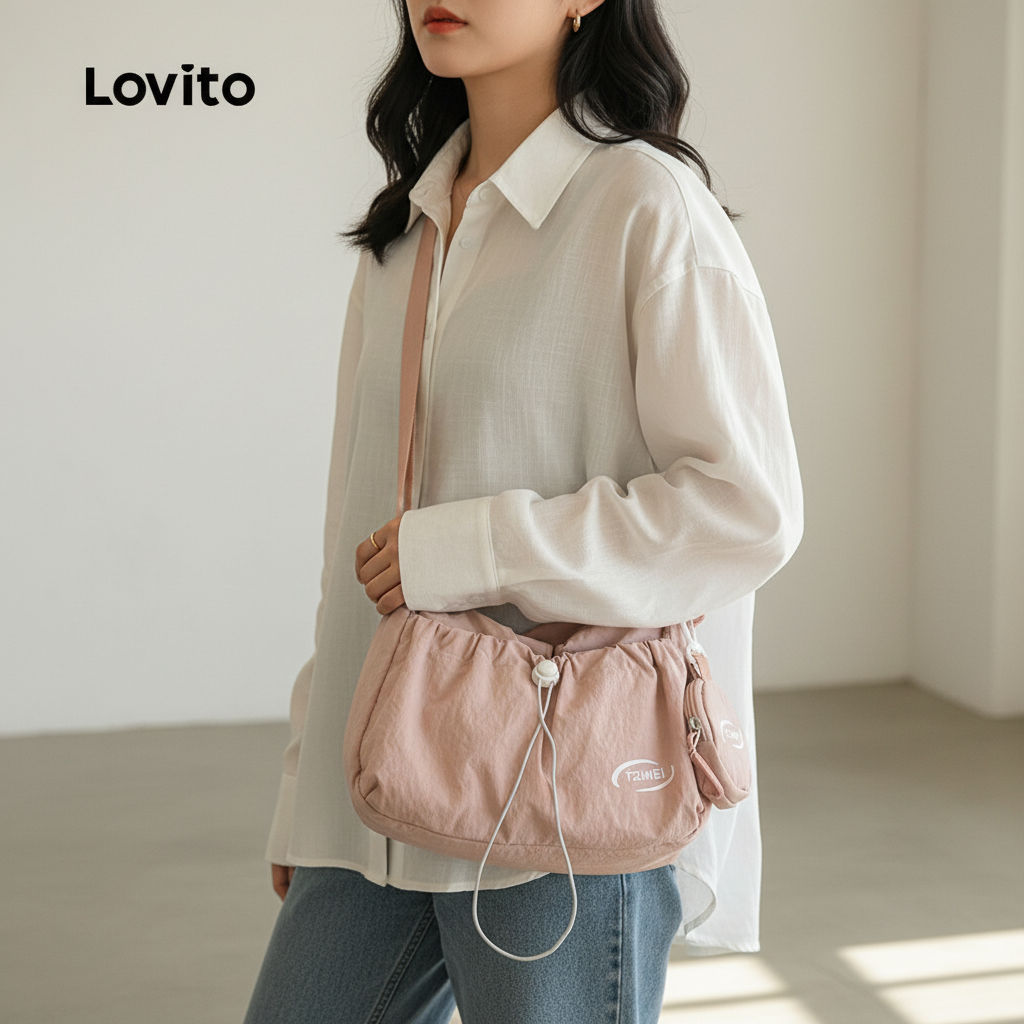 Lovito กระเป๋าถือผู้หญิง ทรงโท้ต มีหลายช่อง ใช้งานสบาย LFA104020