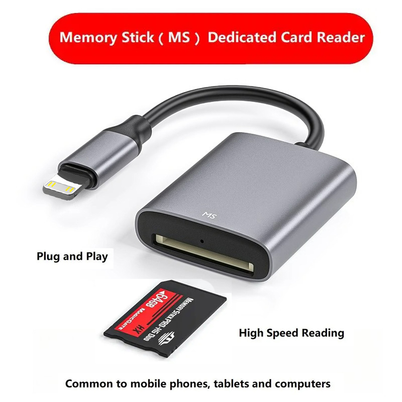 เครื่องอ่านการ์ด Memory Stick (MS) เฉพาะ Type C to MS สําหรับอะแดปเตอร์ iPhone PRO/MS DUO