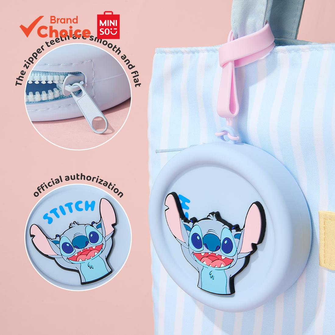 MINISO  กระเป๋าสตางค์เหรียญลายดิสนีย์สติช - วัสดุซิลิโคน พกพาสะดวก ขนาด 2.9ซม. x 9ซม. x 9ซม.