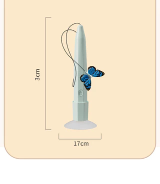 ไม้กายสิทธิ์แมวทีเซอร์ผีเสื้อพร้อมถ้วยดูดไฟฟ้า USB ชาร์จสําหรับแมว