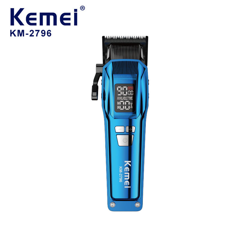 เครื่องตัดผมมืออาชีพ Kemei KM-2796 มาพร้อมใบมีด DLC และแบตเตอรี่ลิเธียม 4600mAh กําลังสูง หน้าจอแสดง