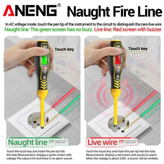 หนึ่งชุด ANENG B19 เครื่องทดสอบแรงดันไฟฟ้าปากกาแบบไม่สัมผัส 30-1000V เครื่องตรวจจับ AC Buzzer Alarm Breakpoint Finder CAT IV 600V