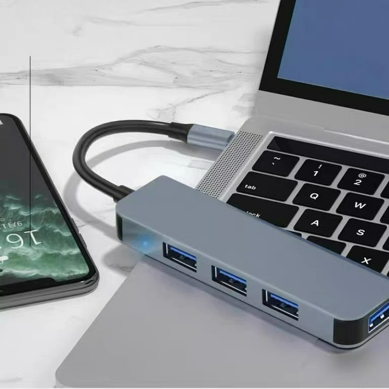 4 พอร์ต USB 2.0 3.0 HUB ประเภท C HUB อะแดปเตอร์ 3.0 5Gbps ความเร็วสูง USB-C Splitter สําหรับ Lenovo Macbook Pro PC อุปกรณ์เสริม