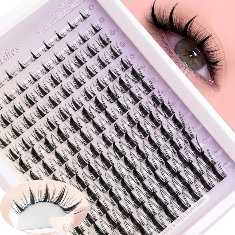 มังงะสไตล์ C-Curl DIY Eyelash Extension Kit 140 Clusters 8-18 มม.สําหรับแต่งหน้าอะนิเมะเปียกดู