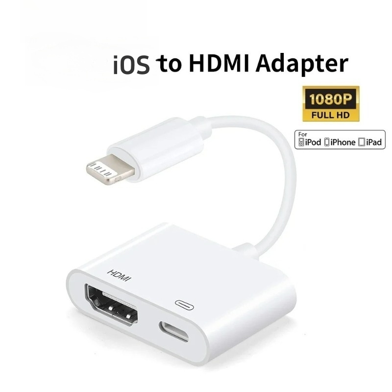 อะแดปเตอร์แปลงสัญญาณดิจิทัล IOS to HDMI 1080p แบบมืออาชีพสําหรับเชื่อมต่อ iPhone, iPad กับทีวีและโปรเจคเตอร์ เชื่อมต่อเสถียร