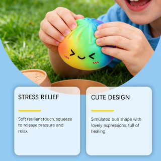 ของเล่น Baozi Squishy สีรุ้งขั้นสูง - ตัวช่วยคลายเครียดสุดน่ารักและสมจริงสําหรับเล่นสนุก 1 ชิ้น