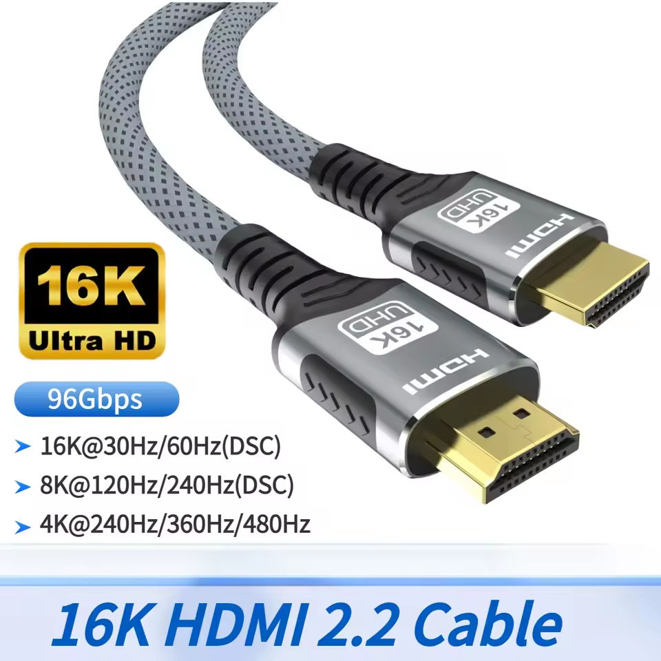 HDMI Video 16K สาย HDMI 2.1 8K@60Hz 4K@240Hz HDR eARC 96Gbps สําหรับ PS5 Xbox PC