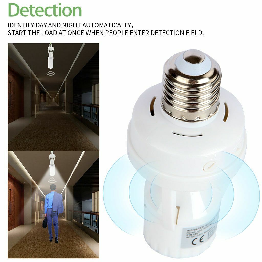 Axus 2026 สมาร์ท Motion Sensor หลอดไฟผู้ถือ E27 Pir Induction Sensor อะแดปเตอร์โคมไฟฐาน Converter อัตโนมัติ LED