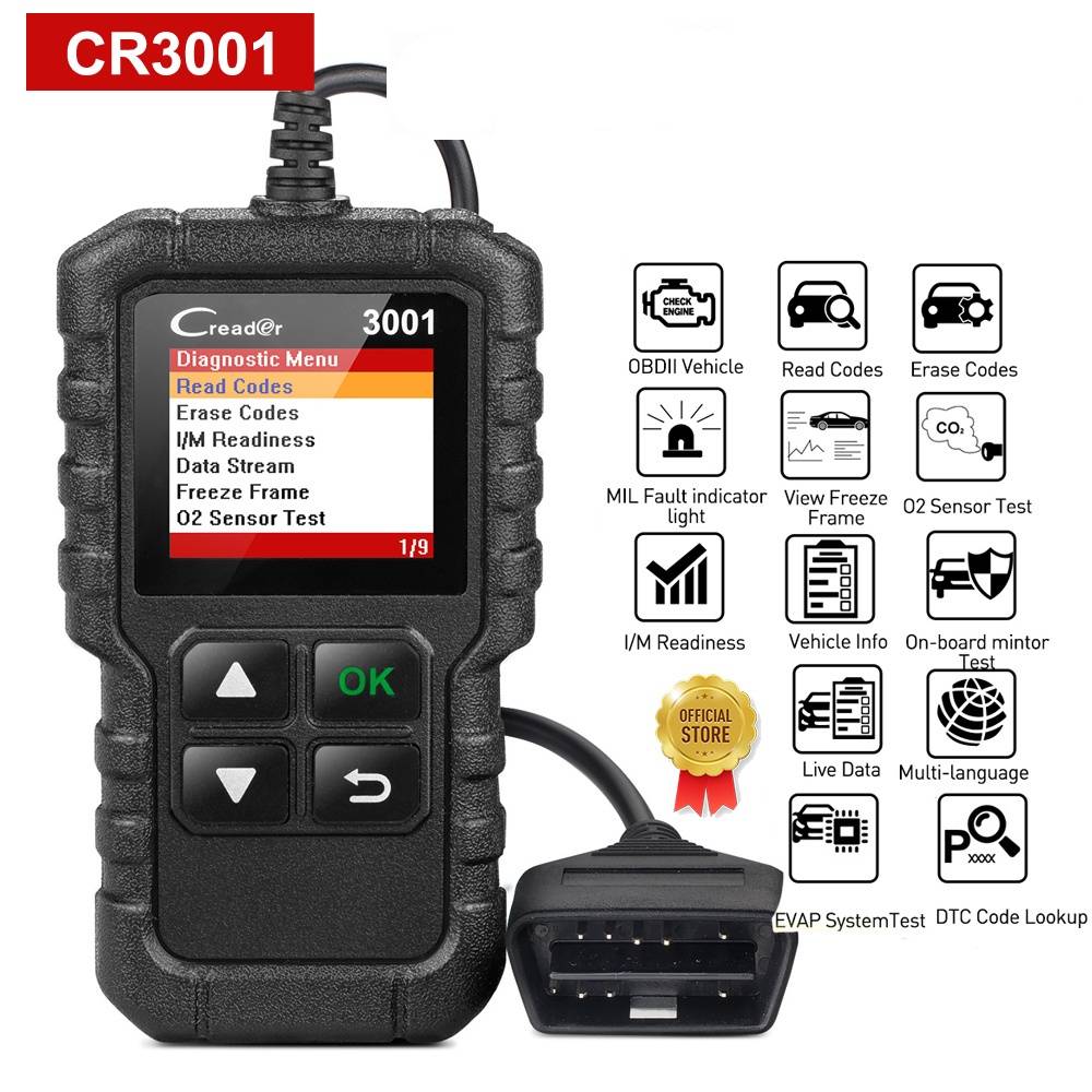 Creader CR3001 OBDII เครื่องมือวิเคราะห์ปัญหารถยนต์ รุ่นต่างประเทศ ภาษาอังกฤษ