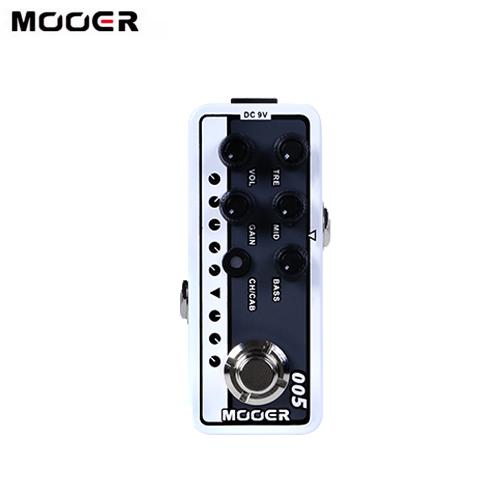 MOOER 005 สีน้ําตาลเสียง Dual Channel Preamp กีตาร์ 3 Band EQ 2 โหมด True Bypass Modern Day 80s Digi
