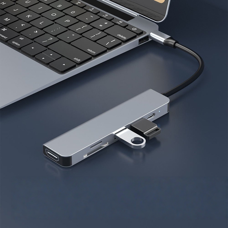 Vga to type c 6-in-1 100W PD Dongle พอร์ต usb hub 3.0 4K HDMI Splitter Hub สําหรับ MacBook Air Pro