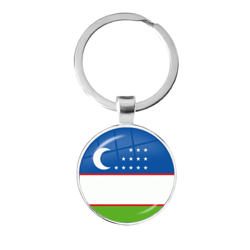 National Flag พวงกุญแจแหวนสําหรับ Uzbekistan Turkmenistan Tajikistan Liechoketenstein Kosovo Kazakhs