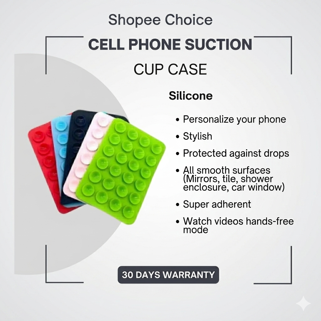 5 ชิ้นซิลิโคนถ้วยดูดโทรศัพท์ Grip Self-Adhesive Stand Universal ที่วางโทรศัพท์สําหรับกระจกและพื้นผิวเรียบ