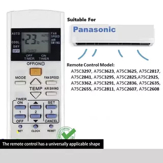 เข้ากันได้กับรีโมทคอนโทรลเครื่องปรับอากาศ Panasonic PN-3B-57 รีโมทคอนโทรลมีลักษณะเดียวกัน