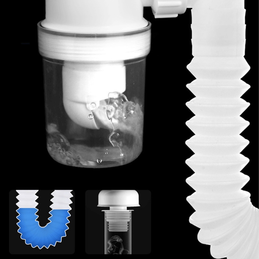 ท่อน้ำทิ้งอเนกประสงค์ แบบยืดหยุ่น สำหรับอ่างซิงค์และอ่างล้างหน้า กันกลิ่น กันแมลง รุ่น XS016 - รูปที่ 2