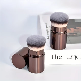Professional Retractable Face Brush สําหรับ Blush Foundation Powder สังเคราะห์ Ultra Soft Hair เหมาะสําหรับ Liquid แต่งหน้า Home และ Travel ใช้