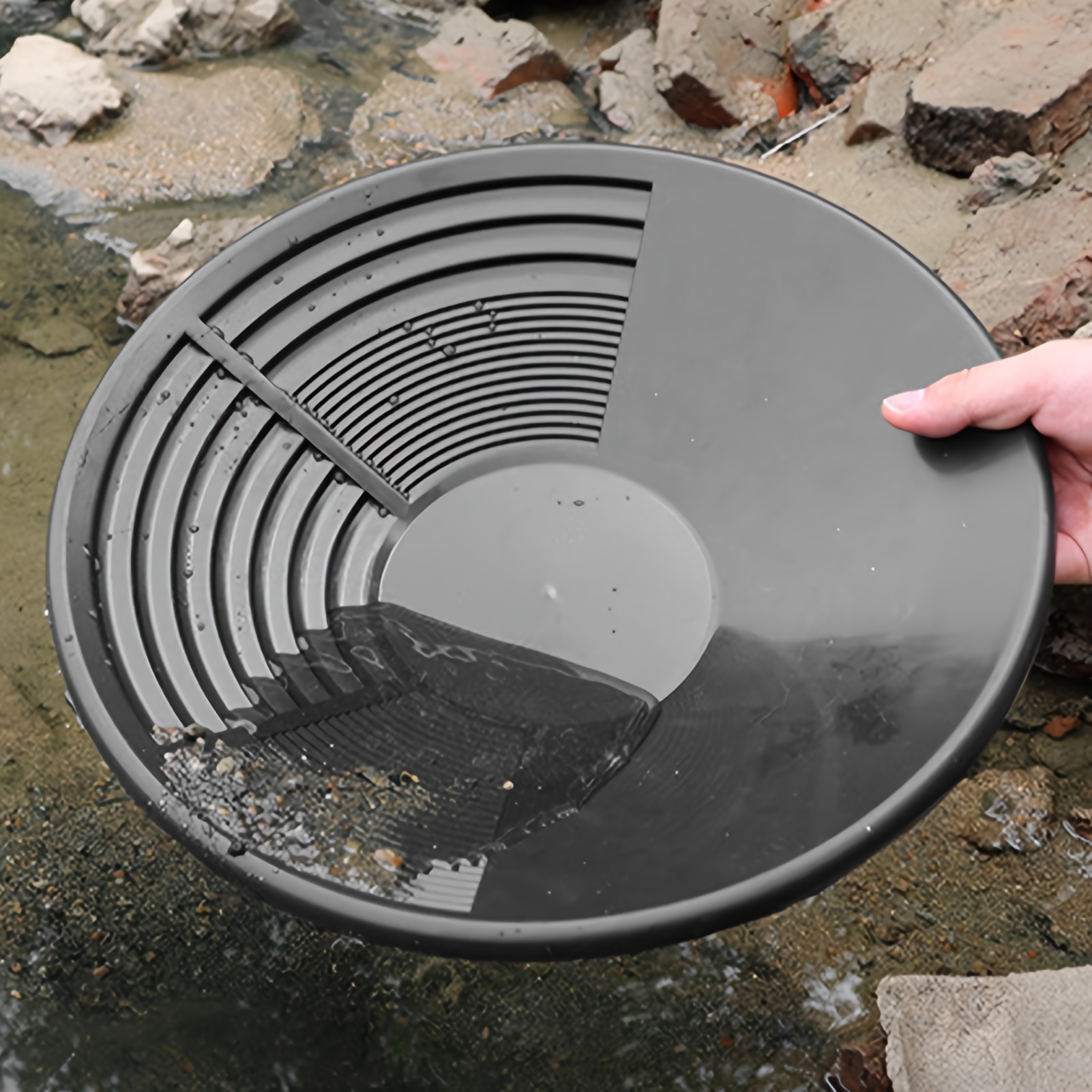 ชุดกําหนดการ Dual Riffle Gold Panning Kit เครื่องมือตรวจสอบแร่แม่น้ํากลางแจ้ง