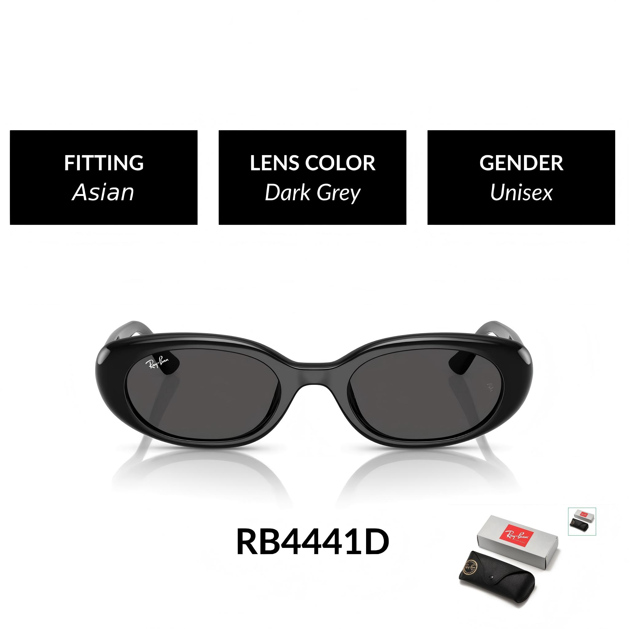 กล่องของขวัญRay-Ban รุ่นพิเศษแว่นกันแดด RayBan RB4441D 53 มม. กรอบสี่เหลี่ยมโพลาไรซ์ป้องกันรังสียูวี