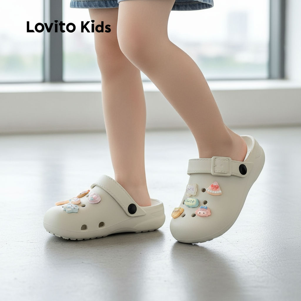Lovito แคชชวล รองเท้าเด็ก ดีไซน์มินิมอล สําหรับเด็กผู้หญิง รุ่น LFA100089