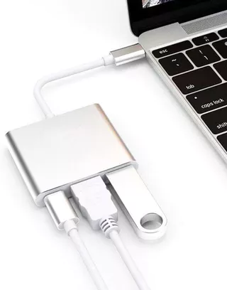 อะแดปเตอร์ HDMI HDTV ที่รองรับฮับวิดีโอทีวีสําหรับโปรเจคเตอร์ Type-C แปลงพอร์ต USB C เป็น 4K
