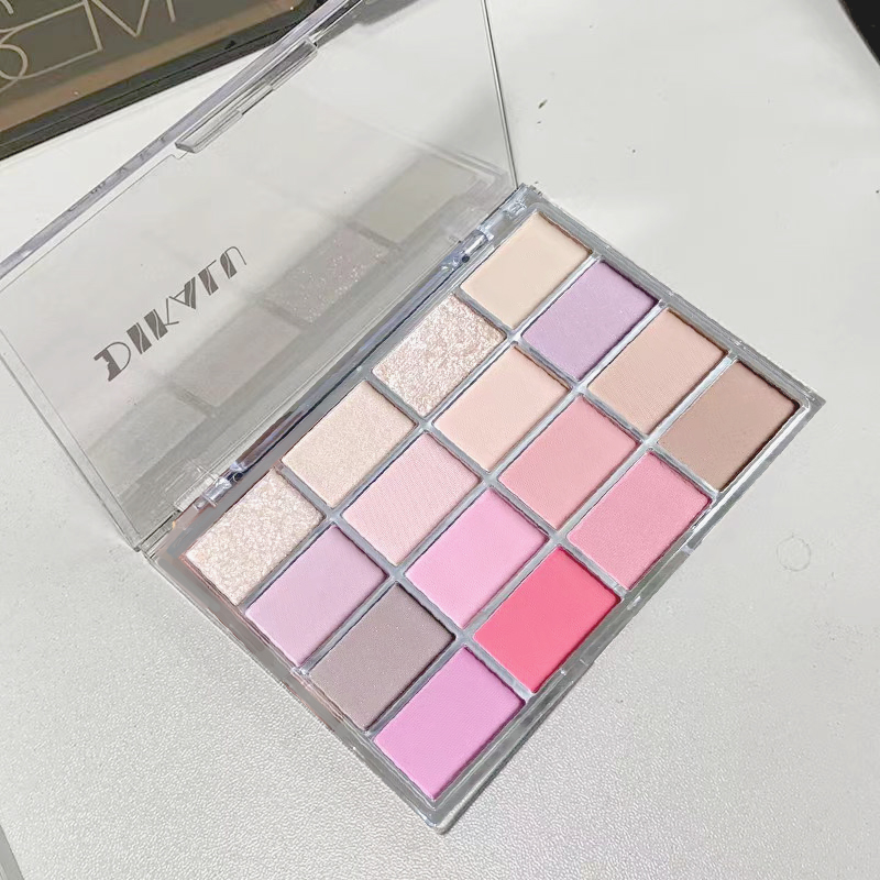 DIKALU พาเลทอายแชโดว์ 16 สี – สีนู้ดเทา-ชมพู น้ําตาลมะพร้าว โทนโลกเป็นกลางทุกวัน ﻿