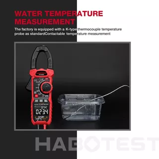 HT208D แคลมป์มิเตอร์ดิจิตอลมืออาชีพพร้อม RMS แท้, กระแสไฟ AC/DC 1000A, ตัวเก็บประจุ, อุณหภูมิ และตรวจจับ NCV