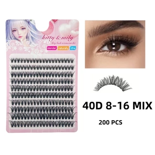 DIY Lash Eyelash รูปแบบการ์ตูนขนตาปลอมม้วนรูปตัว D เดี่ยวแบบใช้ซ้ําได้