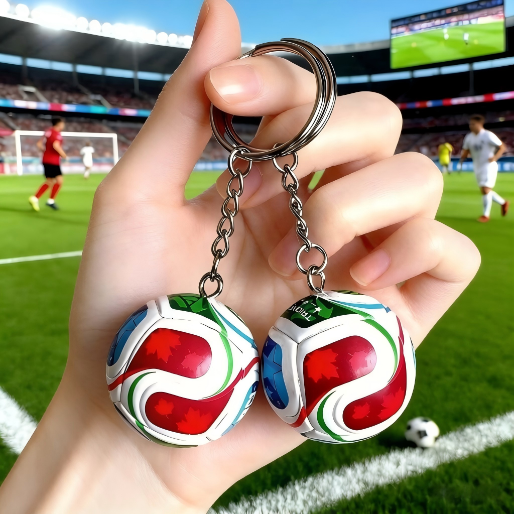2026 UEFA Euro ที่ระลึก 3D พวงกุญแจฟุตบอล Unisex จี้หนังพัดลมกระเป๋าอุปกรณ์เสริมของขวัญ gantungan kunci gantungan tas สําเร็จการศึกษาของขวัญ