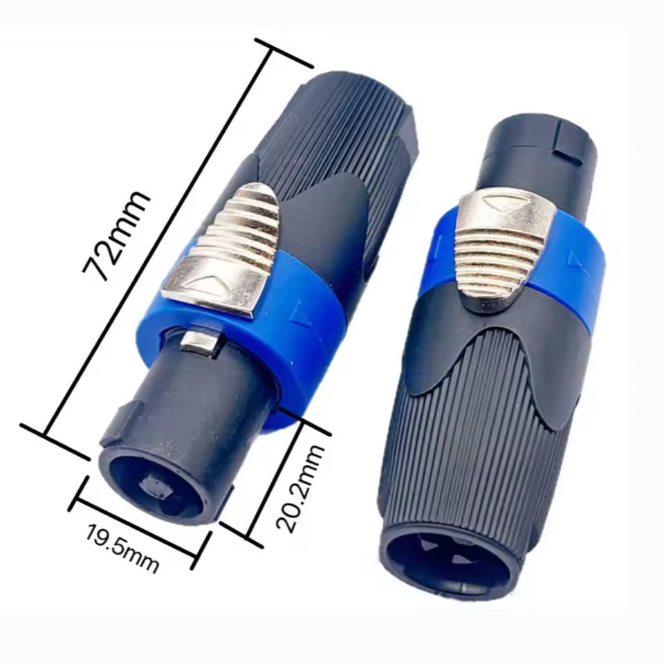ขั้วต่อเสียง NL4FC Speakon 4 พิน XLR เชื่อมต่อกับแอมป์คุณภาพเสียงโดยไม่ต้องบัดกรี