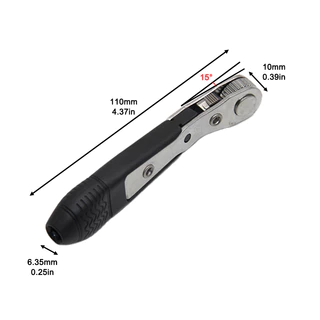 One ชุด 2-In-1 Dual Way Ratchet ประแจ, Multifunctional Drill Chuck Ratchet ไขควงสีดําสําหรับ Fastening Tasks