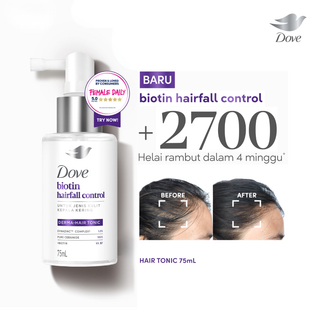 Dove Hair Tonic Biotin Hairfall Control 75mL | Tonic Perawatan Rambut Rontok Untuk Jenis Kulit kepala Kering dan Sehat | Tonic Hair Booster