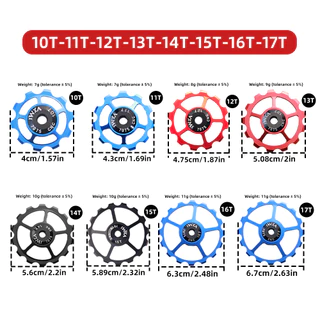 ตลับลูกปืนทางเซรามิกของ VXM ล้อเจอคีย์ CNC อลูมิเนียมอัลลอยด์ รอกตีนผีหลัง 10-16T นําทาง ล้อรอกถนน MTB