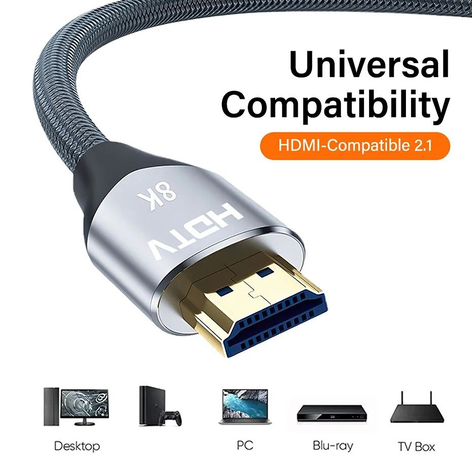 HDMI 2.1 5m 8K ตะกั่ว 48Gbps 8K 60Hz 120Hz HDR สําหรับ PS5 Xbox Sony TV สายวิดีโอความเร็วสูง Elite X