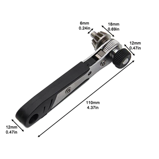 One ชุด 2-In-1 Dual Way Ratchet ประแจ, Multifunctional Drill Chuck Ratchet ไขควงสีดําสําหรับ Fastening Tasks